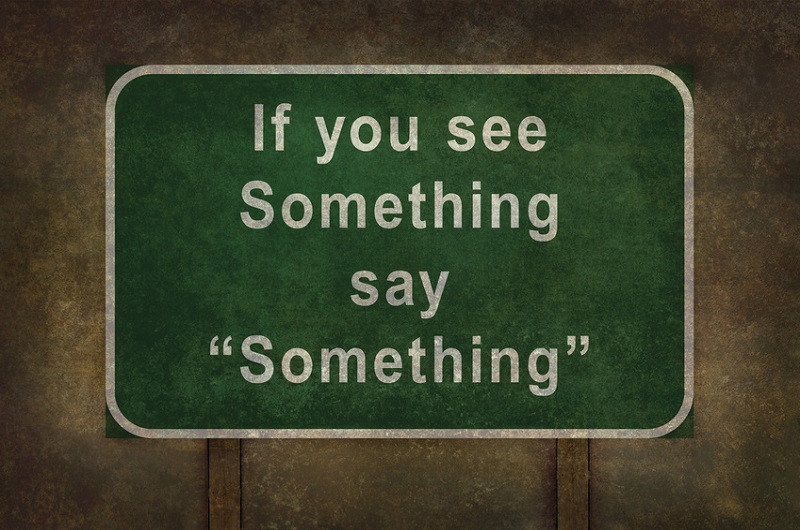 If you see Something say Something roadside sign illustrat